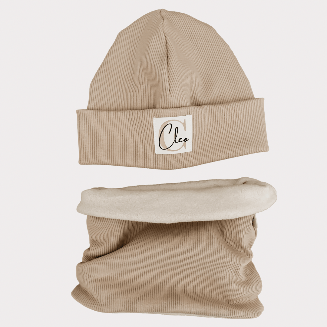 Personalisierte Beanie + gefütteter Loopschal - Cajo Kids