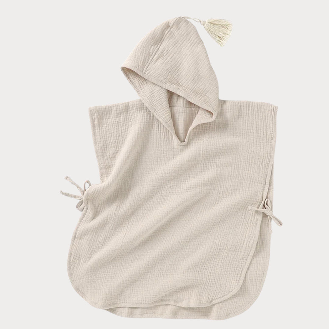 Badeponcho beige personalisiert