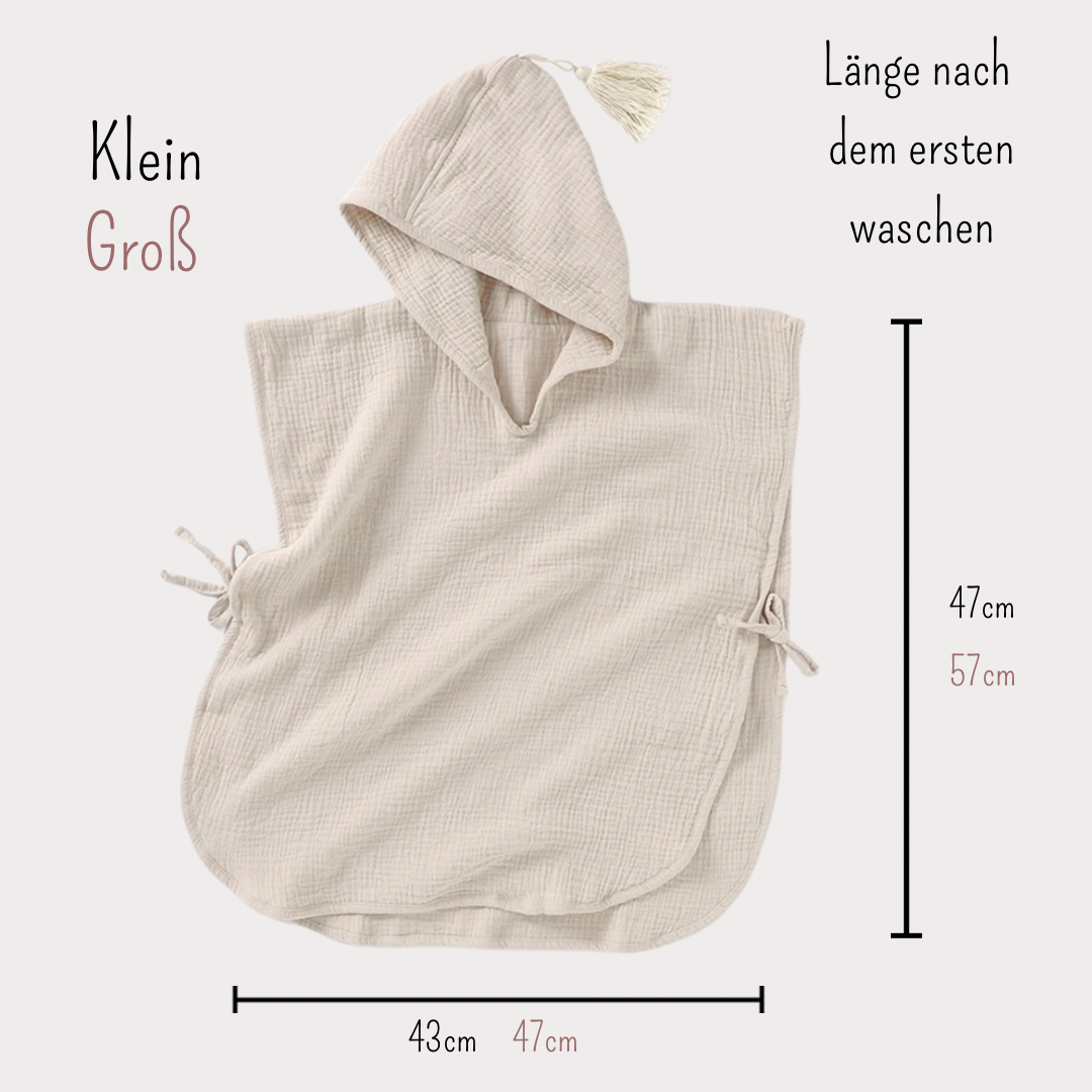 Badeponcho beige personalisiert