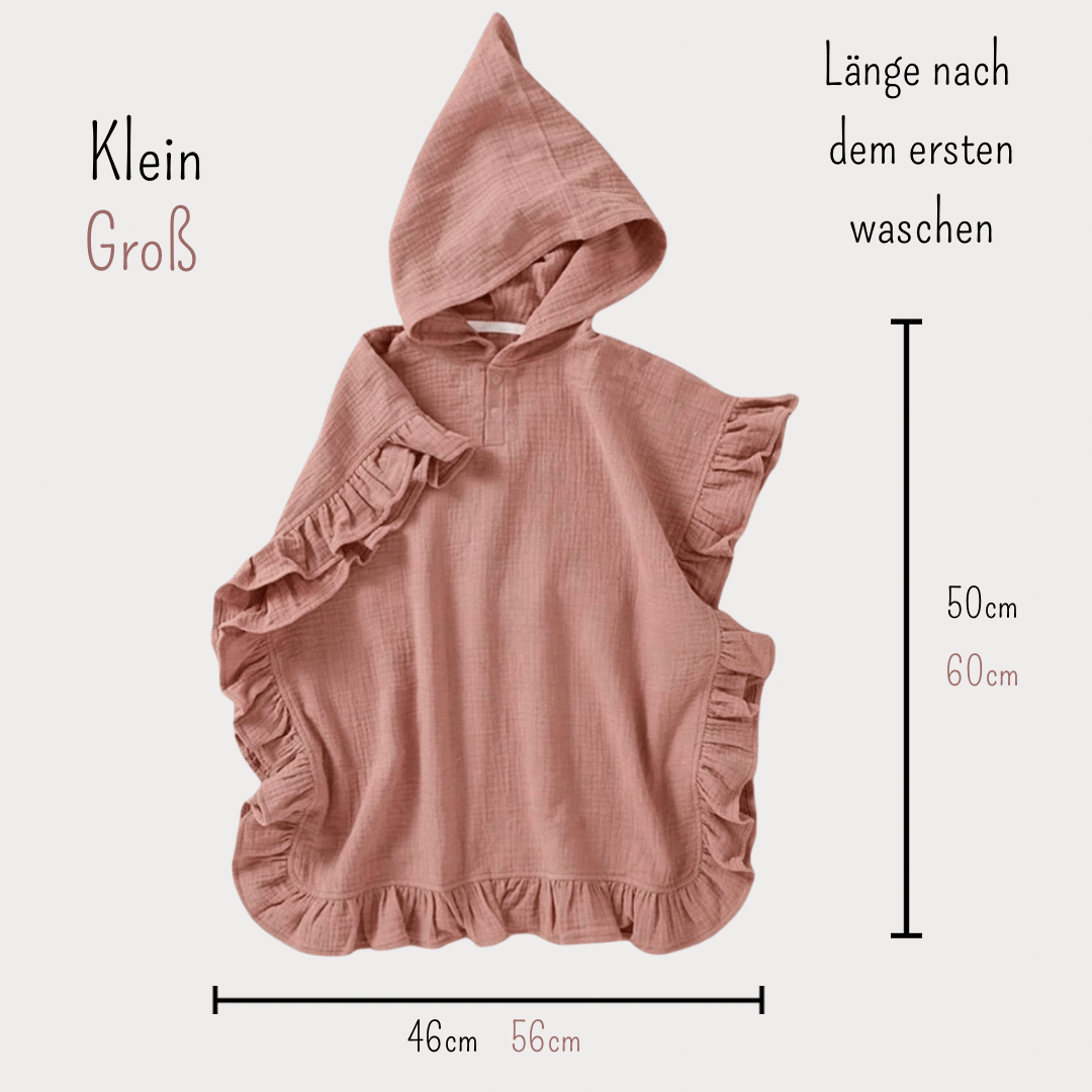 Badeponcho Rüsche mit Motiv - Cajo Kids