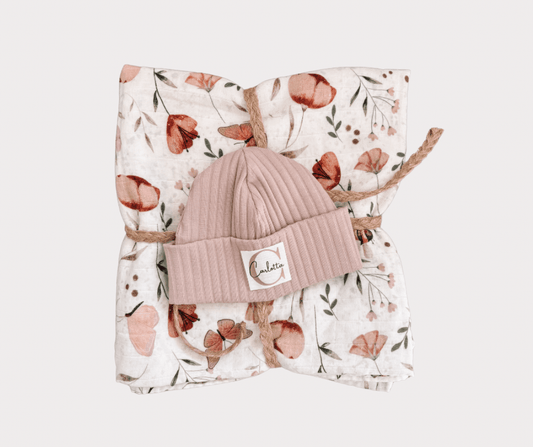 Musselintuch + personalisierte Mütze - Cajo Kids